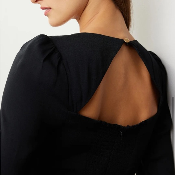 Reformation Indira Black Mini Dress - Picture 6 of 9